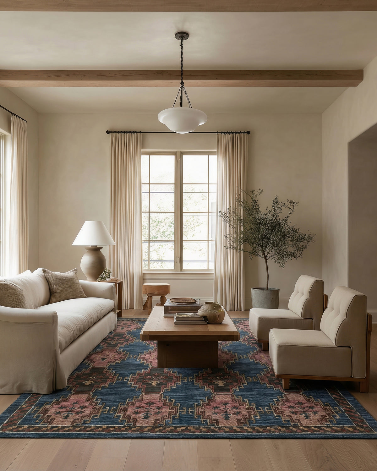 Cardamom Kyoto COM11 Dark Blue/Pink Rug - Chapin Furniture