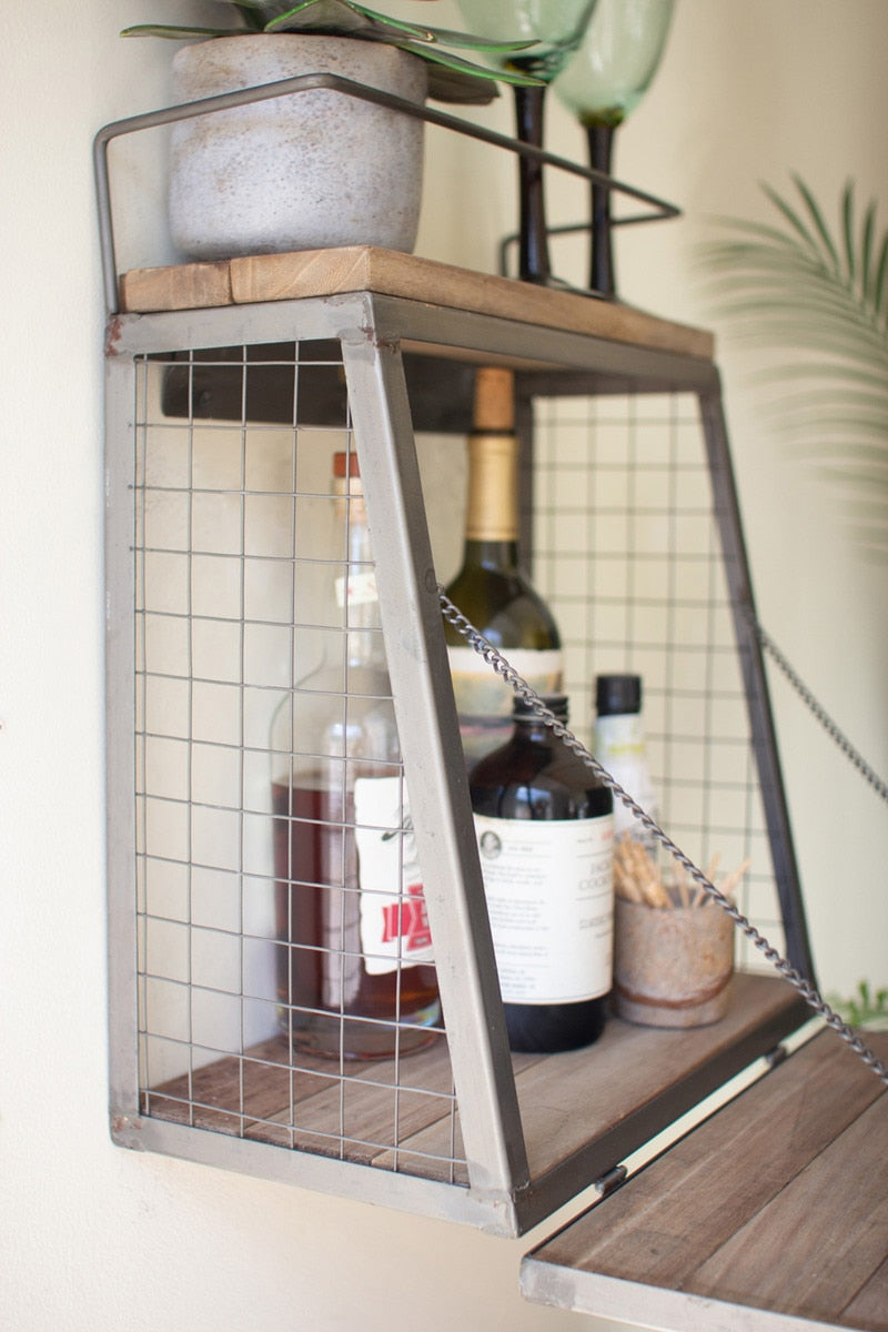 Wall Bar with Fold Down Shelf - Chapin Furniture