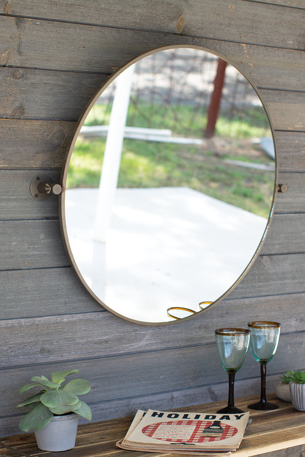 Melted Framed Tilted Round Mirror - Chapin Furniture