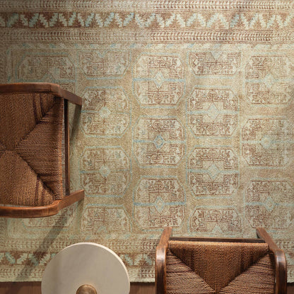 Casen Magnus CSN02 Tan/Blue Indoor/Outdoor Rug - Chapin Furniture