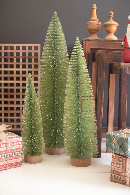 Set of 3 Bottle Brush Christmas Trees - Chapin Furniture