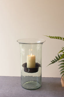Original Glass Candle Cylinder with Rustic Insert \ Medium - Chapin Furniture