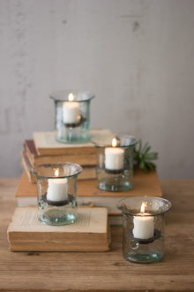 Recycled Glass Mini Votive Cylinder- Set of 4 - Chapin Furniture