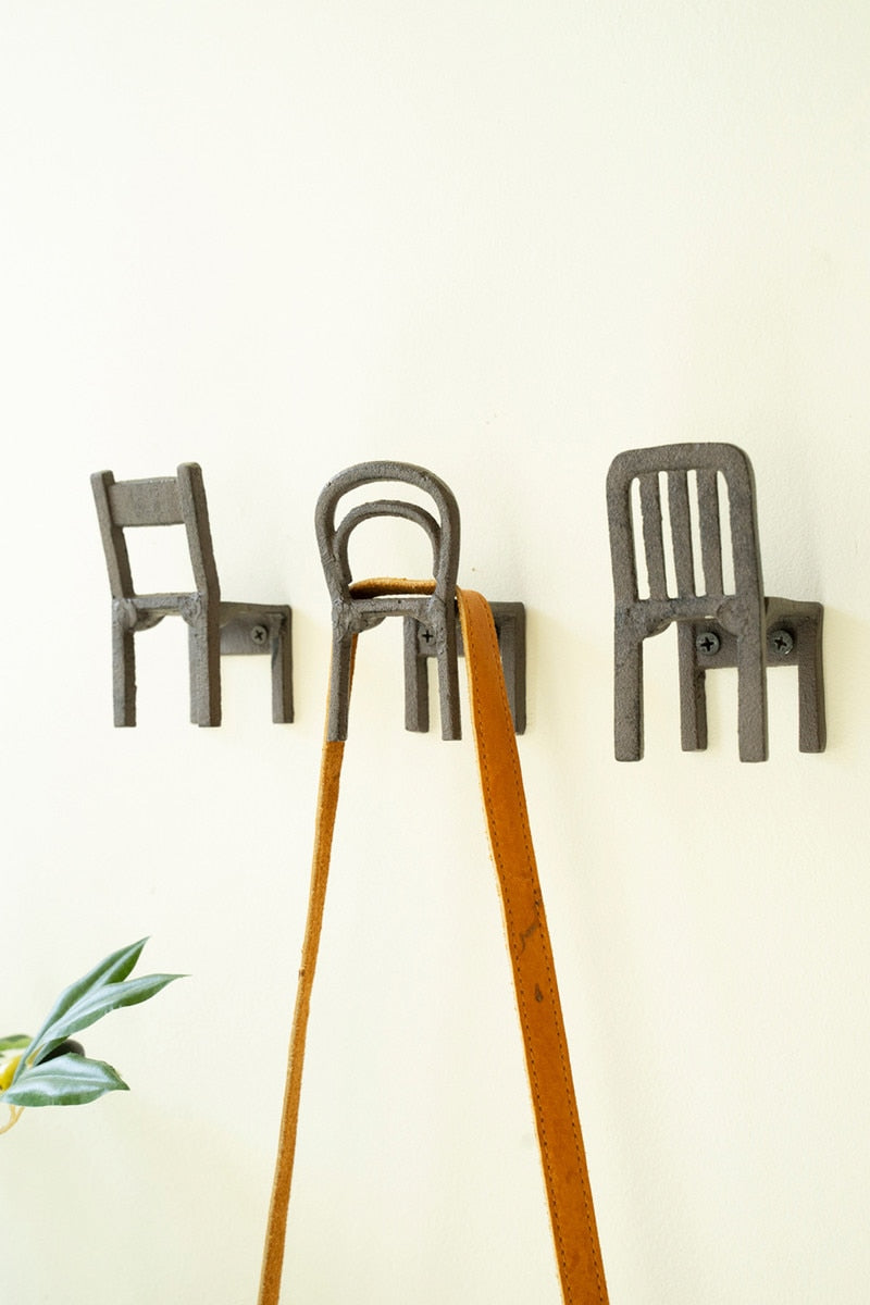 Set of 3 Cast Iron Chair Coat Hooks - Chapin Furniture