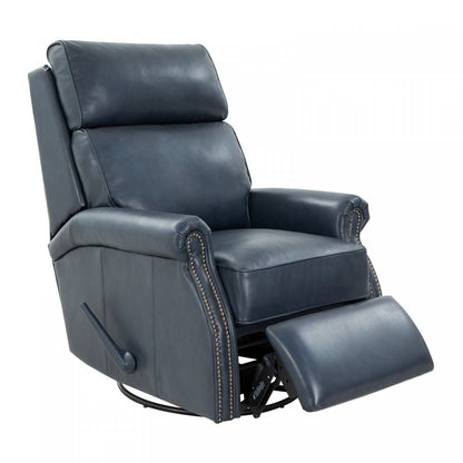 Crews Manual Swivel Glide Recliner- Barone-Navy-Blue - Chapin Furniture