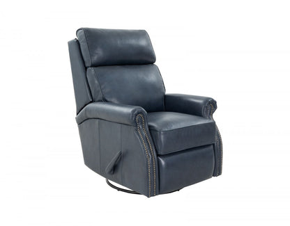 Crews Manual Swivel Glide Recliner- Barone-Navy-Blue - Chapin Furniture