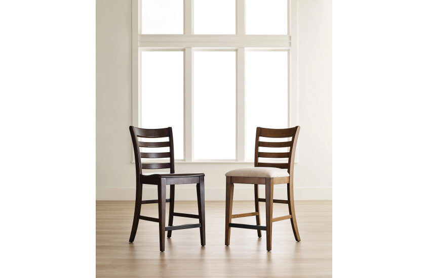 Kafe Tall Ladderback Dining Chair Set of 2 - Mocha - Chapin Furniture