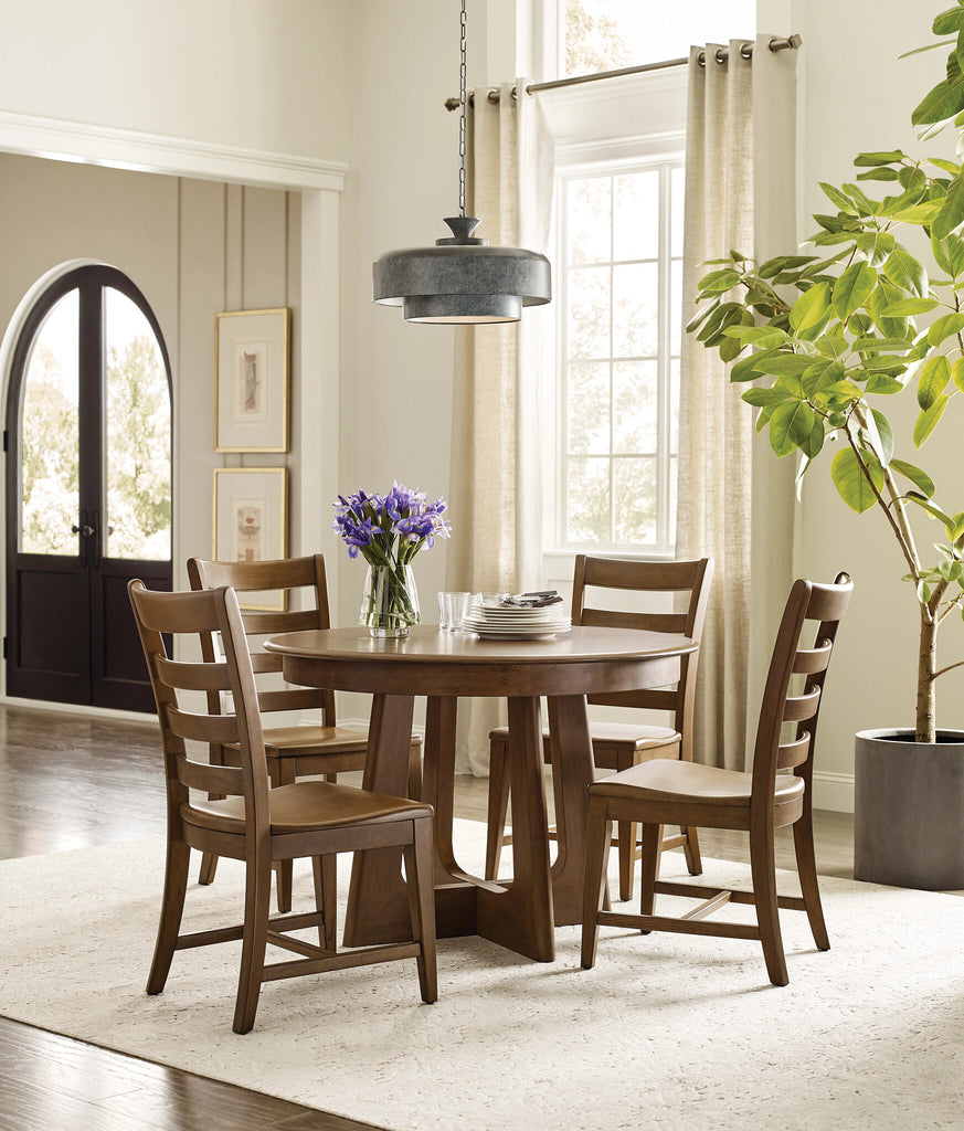 Kafe 44" Round Pedestal Table - Latte - Chapin Furniture