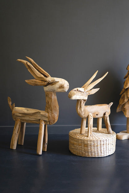 Set of 2 Rustic Teak Reindeer - Chapin Furniture