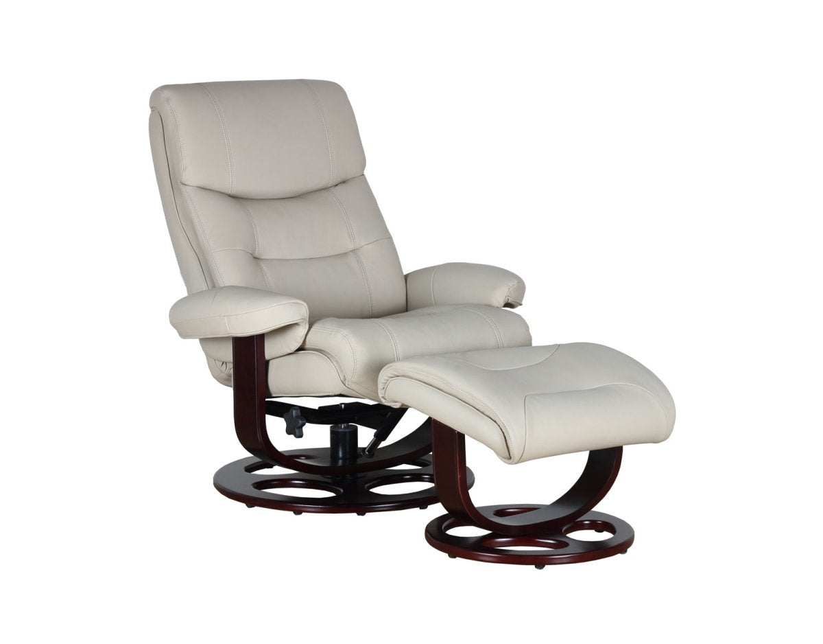 Dawson Swivel Pedestal Recliner and Ottoman- Roman-Ivory - Chapin Furniture