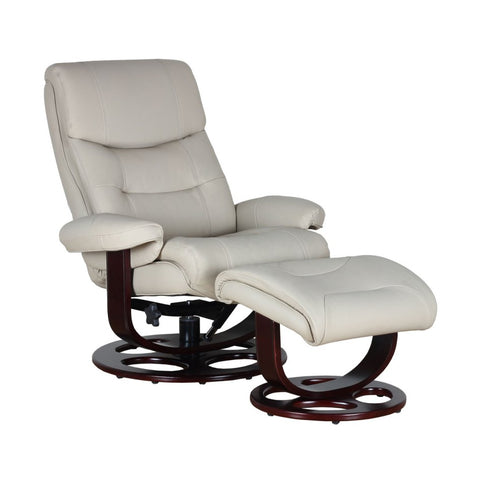 Dawson Swivel Pedestal Recliner and Ottoman- Roman-Ivory - Chapin Furniture