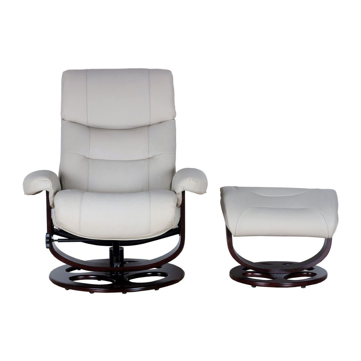 Dawson Swivel Pedestal Recliner and Ottoman- Roman-Ivory - Chapin Furniture