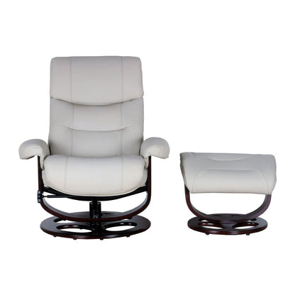 Dawson Swivel Pedestal Recliner and Ottoman- Roman-Ivory - Chapin Furniture