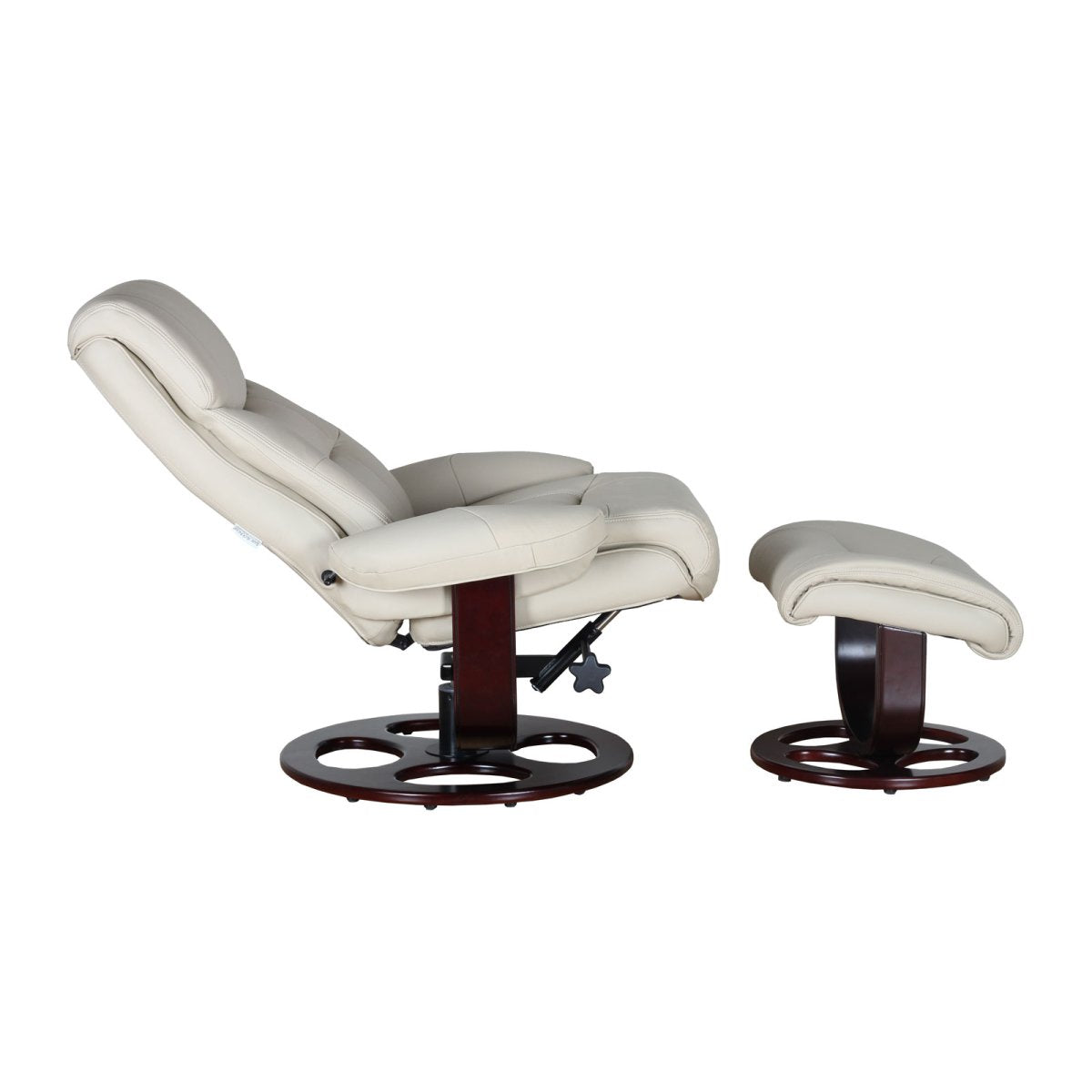 Dawson Swivel Pedestal Recliner and Ottoman- Roman-Ivory - Chapin Furniture