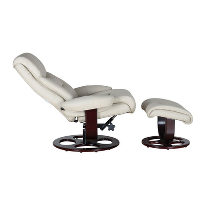 Dawson Swivel Pedestal Recliner and Ottoman- Roman-Ivory - Chapin Furniture