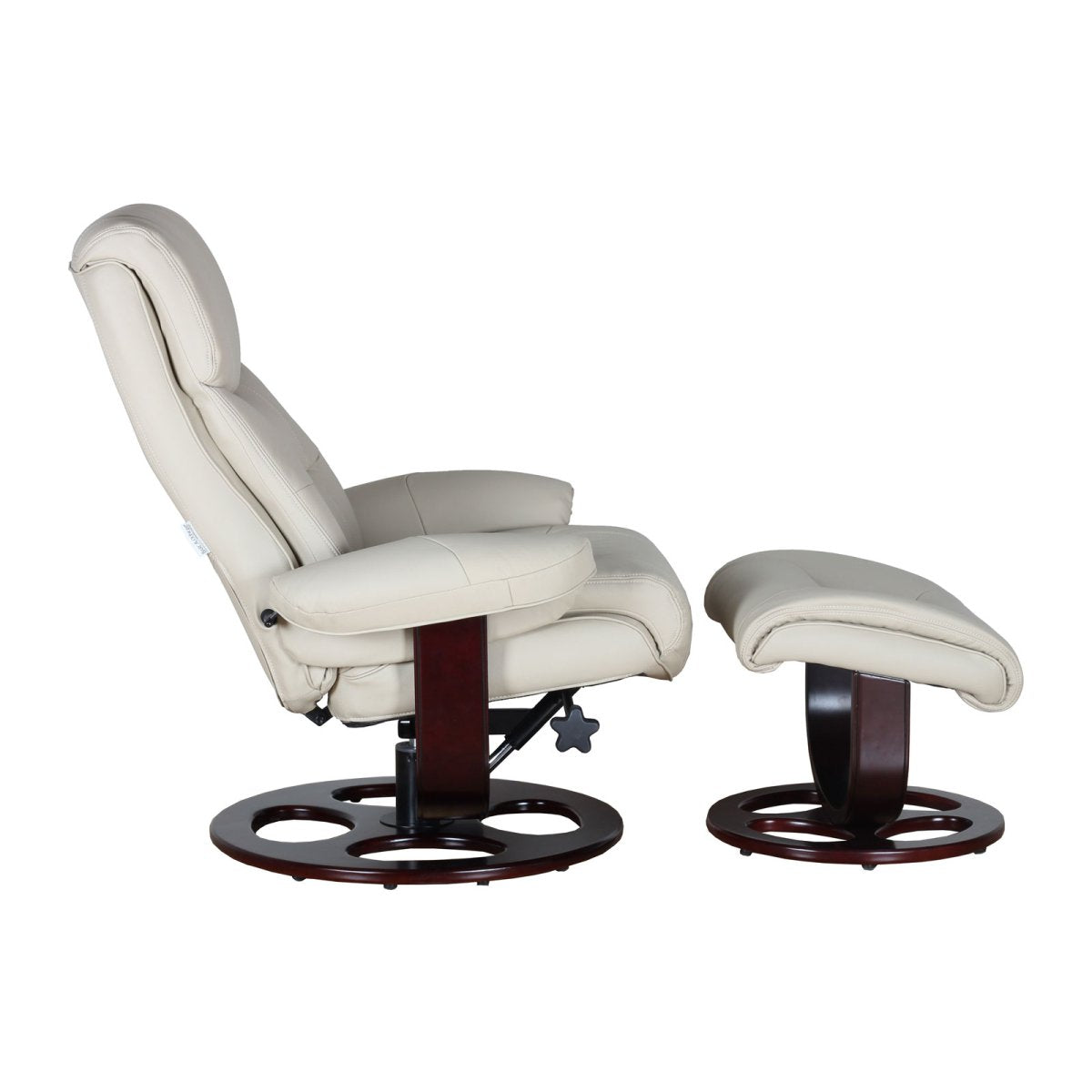 Dawson Swivel Pedestal Recliner and Ottoman- Roman-Ivory - Chapin Furniture