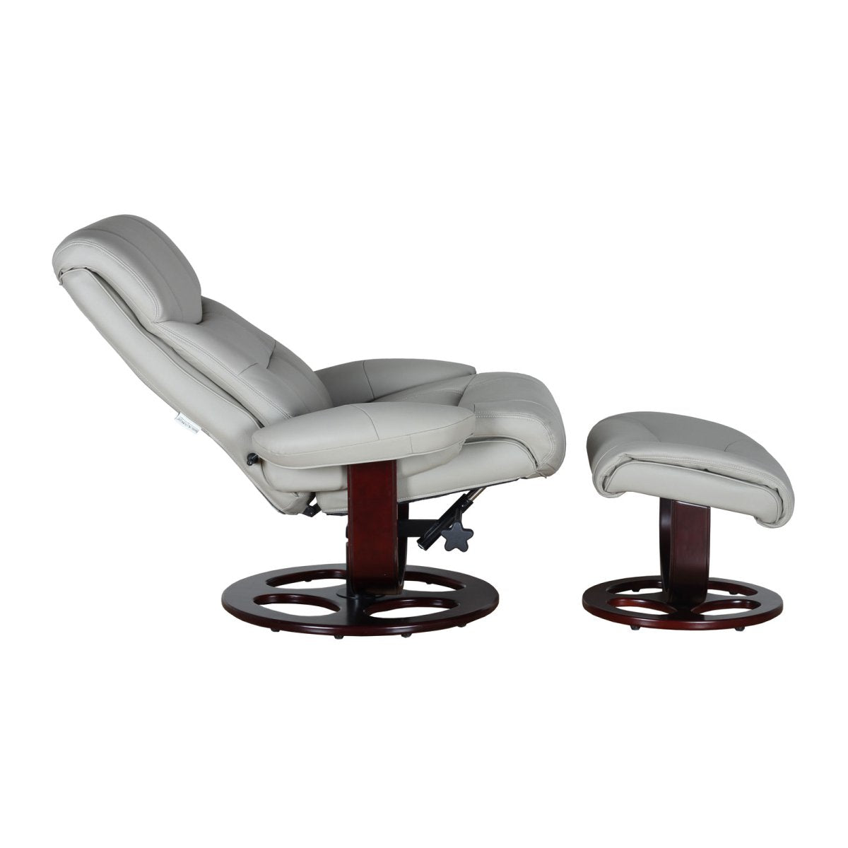 Dawson Swivel Pedestal Recliner and Ottoman- Roman Light Gray - Chapin Furniture