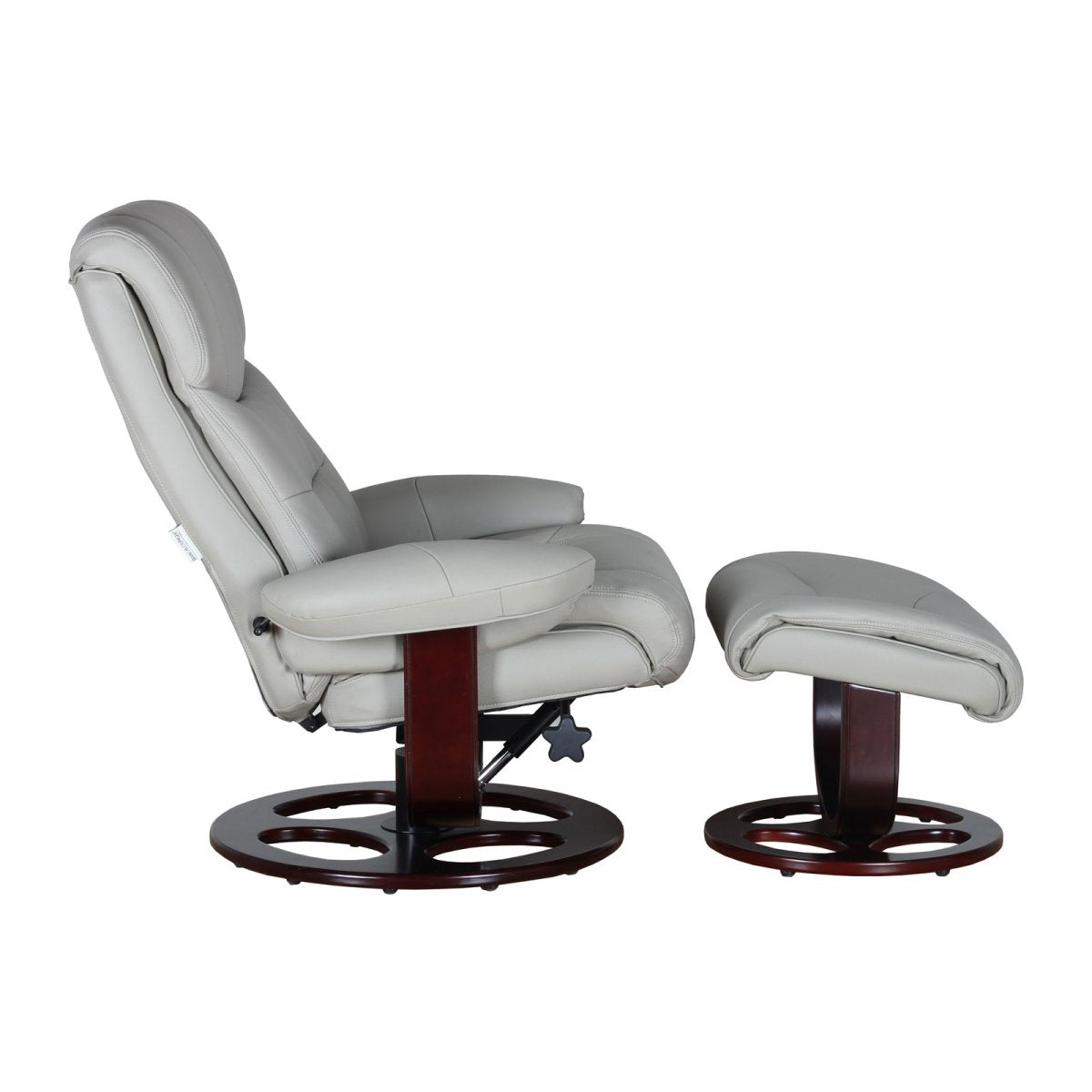 Dawson Swivel Pedestal Recliner and Ottoman- Roman Light Gray - Chapin Furniture