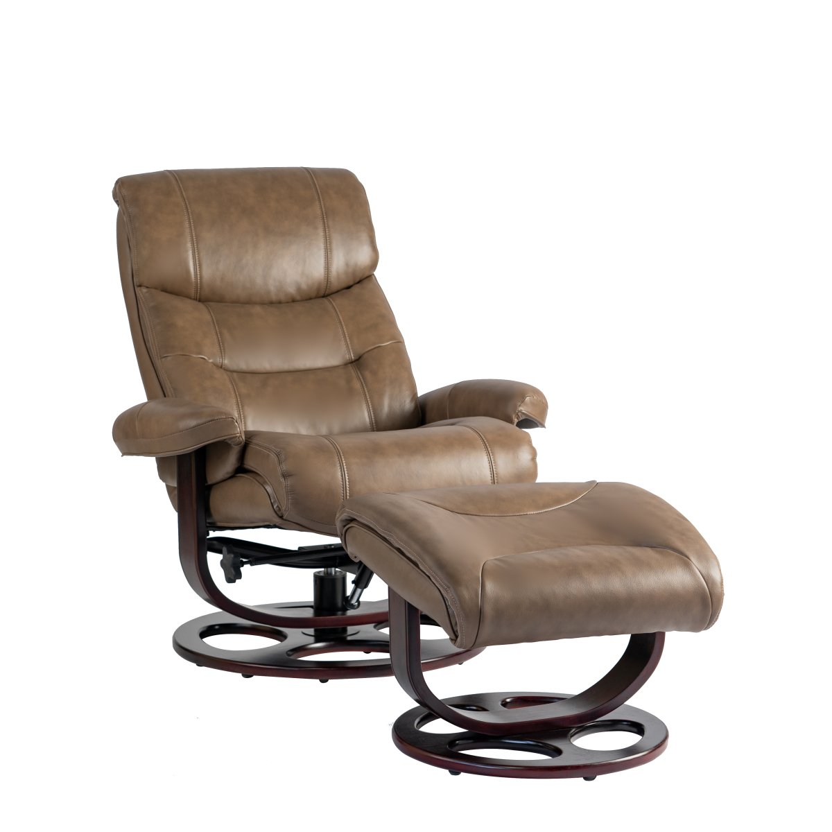 Dawson Swivel Pedestal Recliner and Ottoman- Frampton-Brown - Chapin Furniture