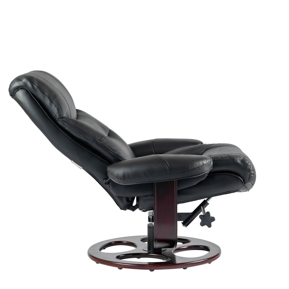 Dawson Swivel Pedestal Recliner and Ottoman- Frampton-Black - Chapin Furniture