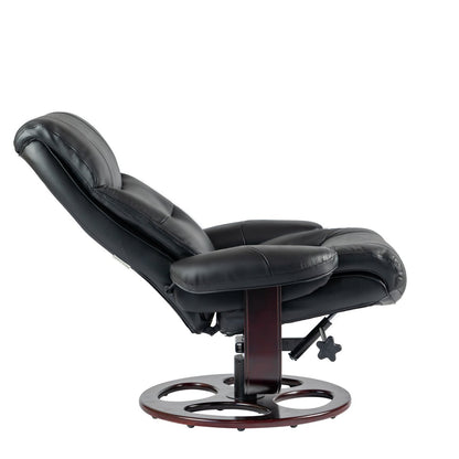 Dawson Swivel Pedestal Recliner and Ottoman- Frampton-Black - Chapin Furniture