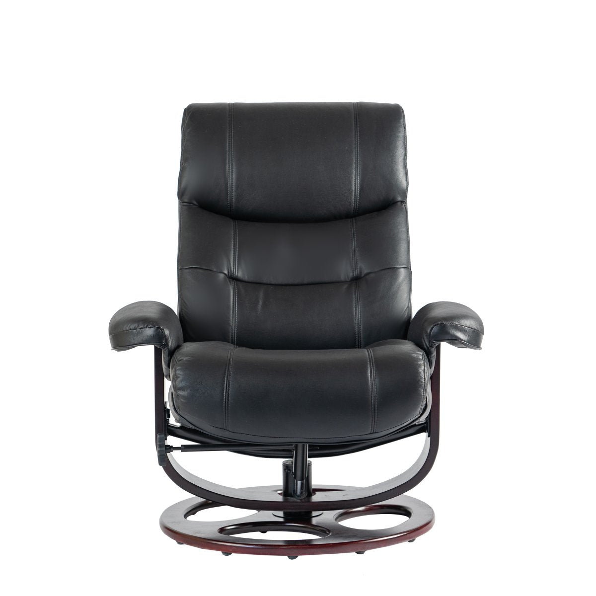 Dawson Swivel Pedestal Recliner and Ottoman- Frampton-Black - Chapin Furniture