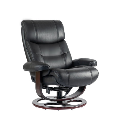 Dawson Swivel Pedestal Recliner and Ottoman- Frampton-Black - Chapin Furniture