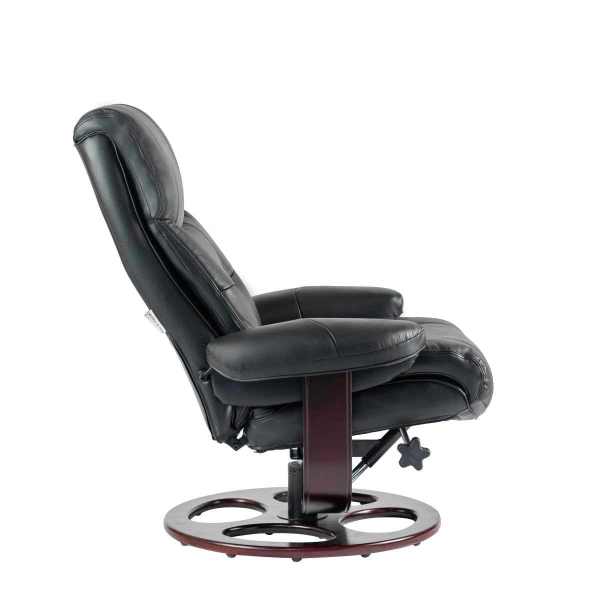 Dawson Swivel Pedestal Recliner and Ottoman- Frampton-Black - Chapin Furniture