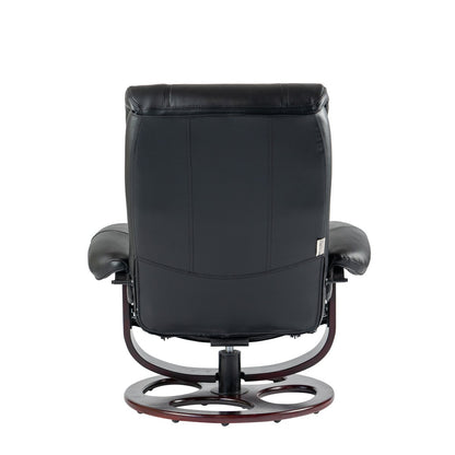 Dawson Swivel Pedestal Recliner and Ottoman- Frampton-Black - Chapin Furniture