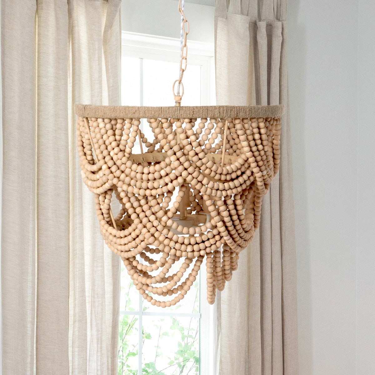 Cadence Wood Beaded Chandelier - Thumbnail 4