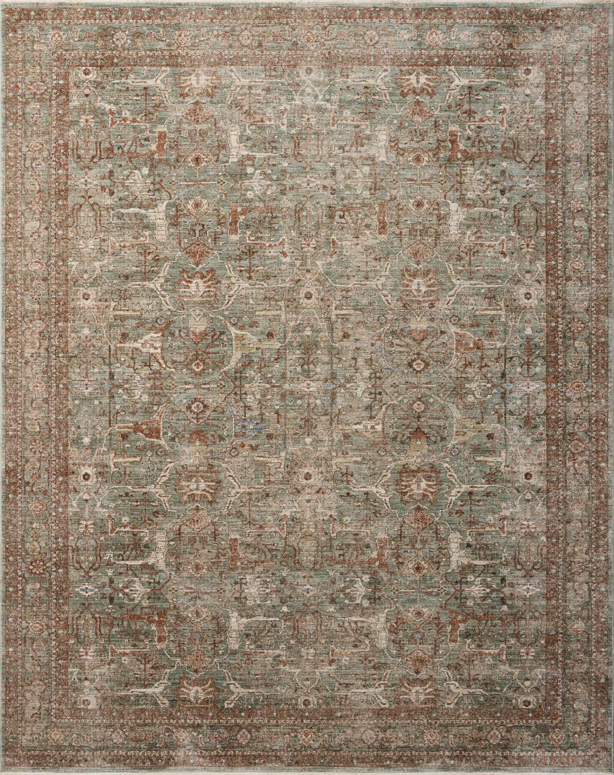 Amber Lewis x Loloi Ethel 02 Lagoon/Brick Rug - Chapin Furniture