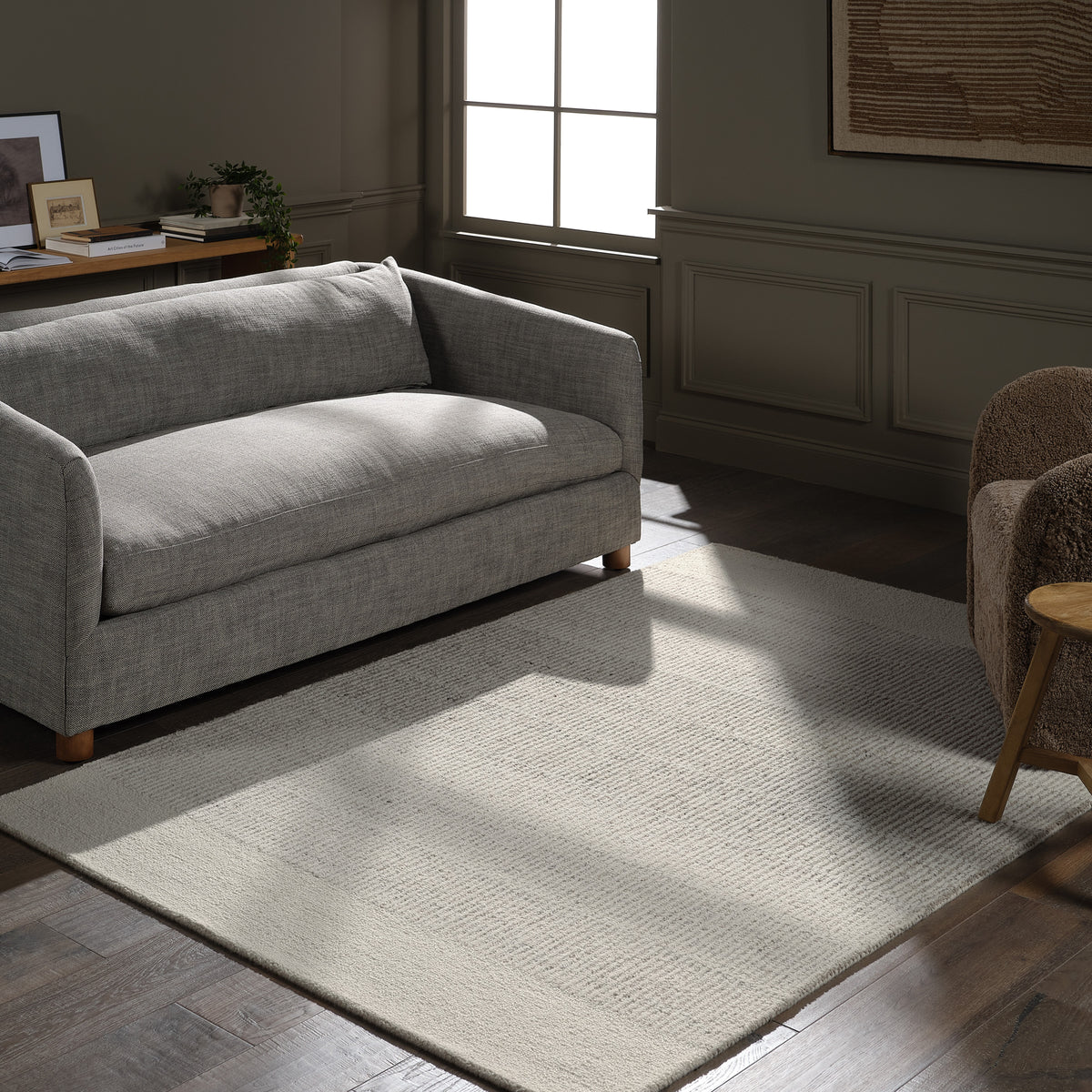 Finnigan Lawan FGN05 Ivory/White Rug - Chapin Furniture