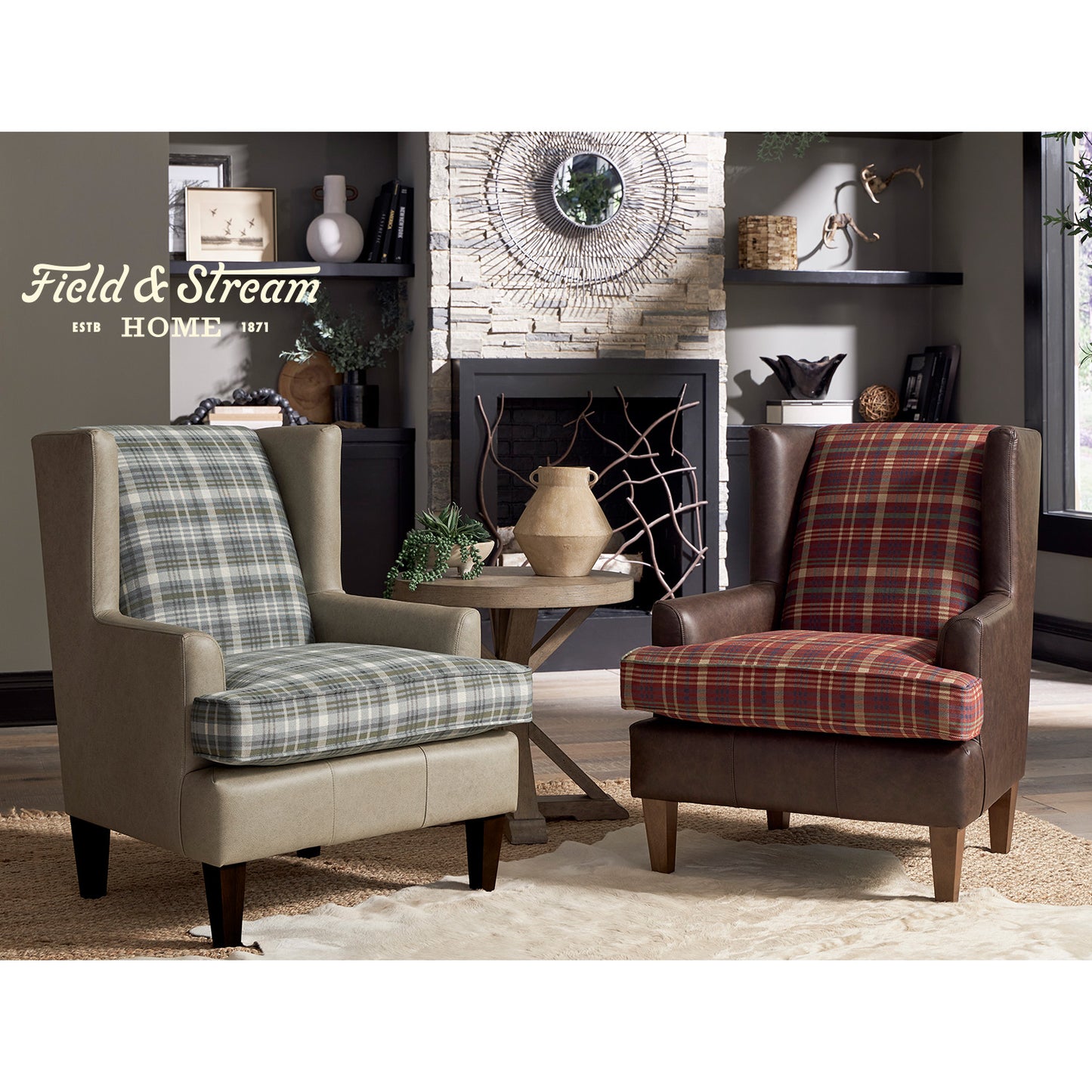 Sterling Field & Stream Wingback Chair- Custom - Chapin Furniture