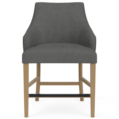 Mix-N-Match Swoop Arm Upholstered Stool- Slate - Chapin Furniture