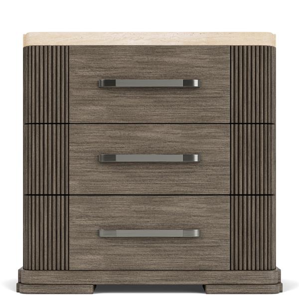 Sariel Stone Top Three Drawer Nightstand - Chapin Furniture