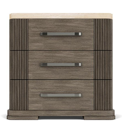 Sariel Stone Top Three Drawer Nightstand - Chapin Furniture