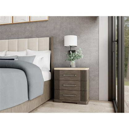 Sariel Stone Top Three Drawer Nightstand - Chapin Furniture