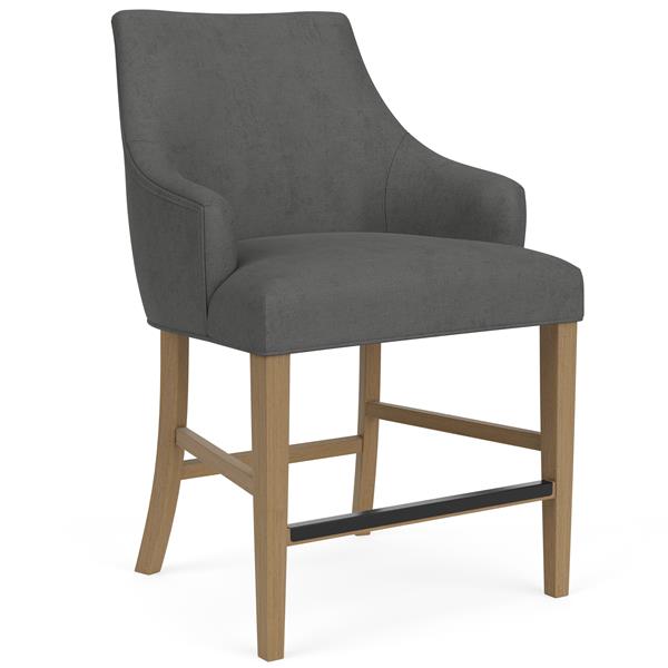 Mix-N-Match Swoop Arm Upholstered Stool- Slate - Chapin Furniture
