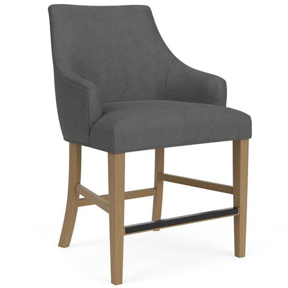 Mix-N-Match Swoop Arm Upholstered Stool- Slate - Chapin Furniture