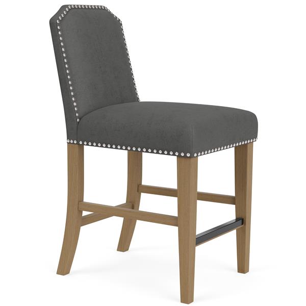 Mix-N-Match Clipped Top Upholstered Stool- Slate - Chapin Furniture