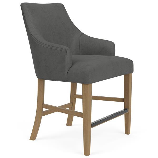 Mix-N-Match Swoop Arm Upholstered Stool- Slate - Chapin Furniture