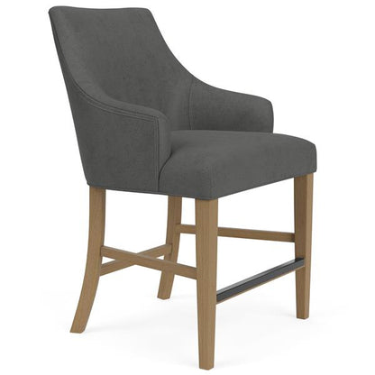Mix-N-Match Swoop Arm Upholstered Stool- Slate - Chapin Furniture