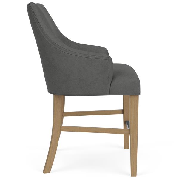 Mix-N-Match Swoop Arm Upholstered Stool- Slate - Chapin Furniture