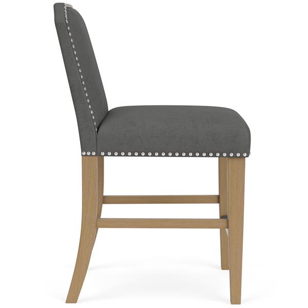 Mix-N-Match Clipped Top Upholstered Stool- Slate - Chapin Furniture