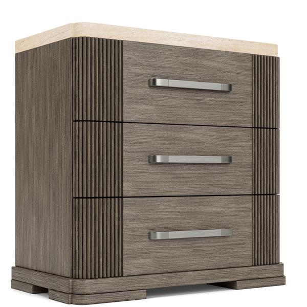 Sariel Stone Top Three Drawer Nightstand - Chapin Furniture