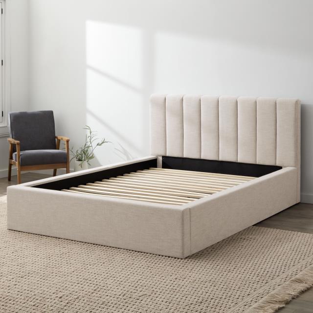 Grounded Abbott Oat Upholstered Bed- King - Chapin Furniture