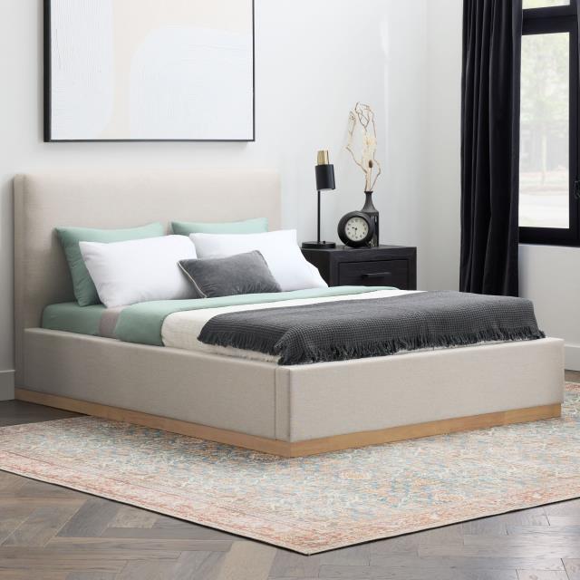 Grounded Sage Oat Upholstered Bed- King - Chapin Furniture