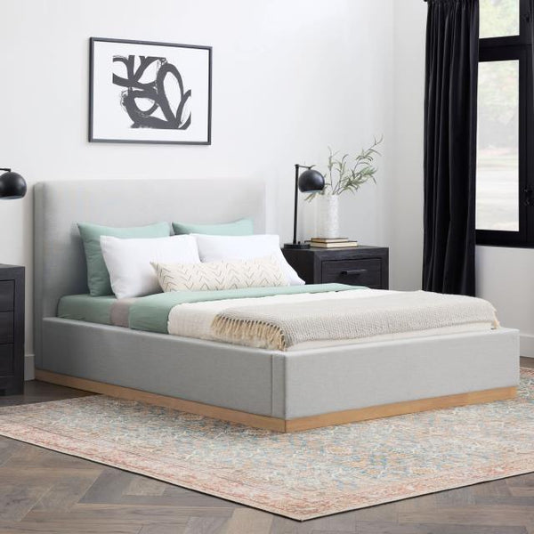 Grounded Sage Stone Upholstered Bed- King - Chapin Furniture