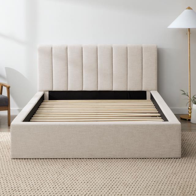 Grounded Abbott Oat Upholstered Bed- King - Chapin Furniture