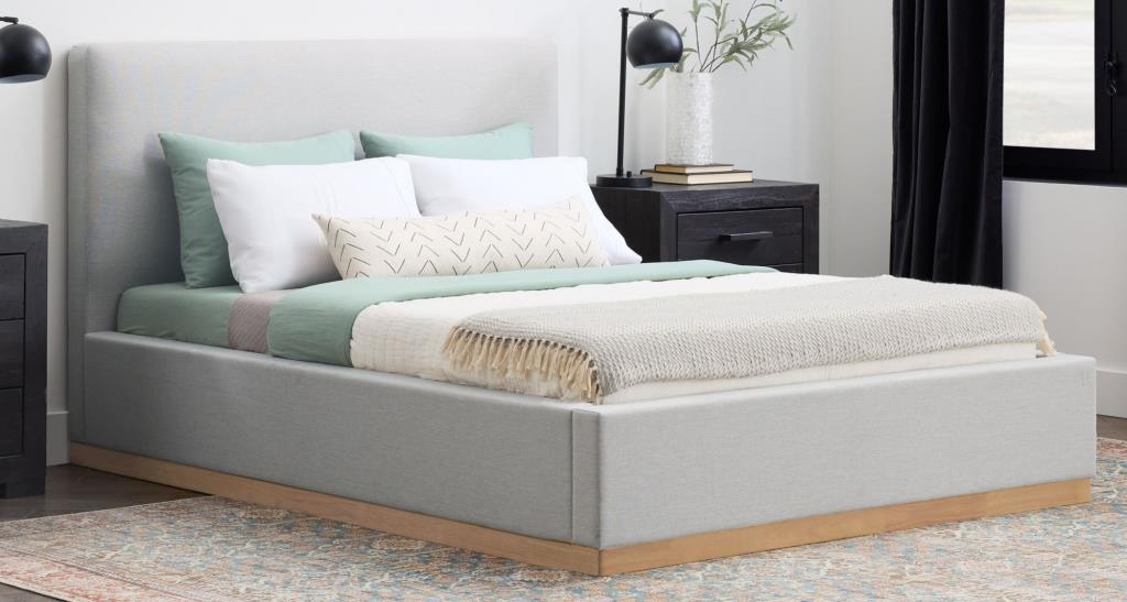 Grounded Sage Stone Upholstered Bed- Queen - Chapin Furniture